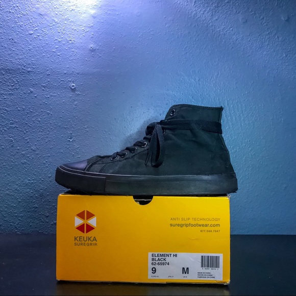 Keuka SureGrip Element Hi-top Black Canvas Men’s 9 - Picture 3 of 6